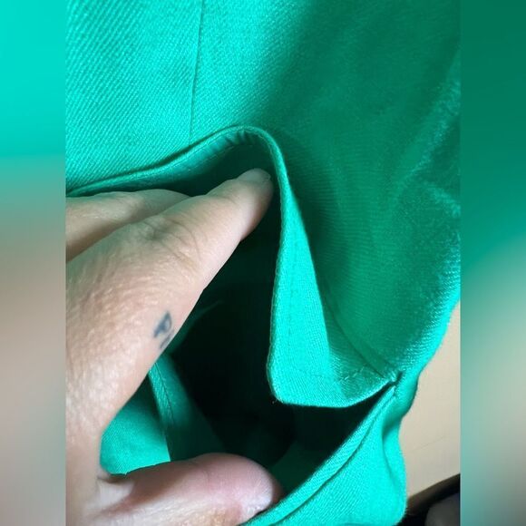 Lafayette 148 New York Size 6 Linen Kelly Green 3/4 Sleeve Blazer Jacket - Picture 2 of 6